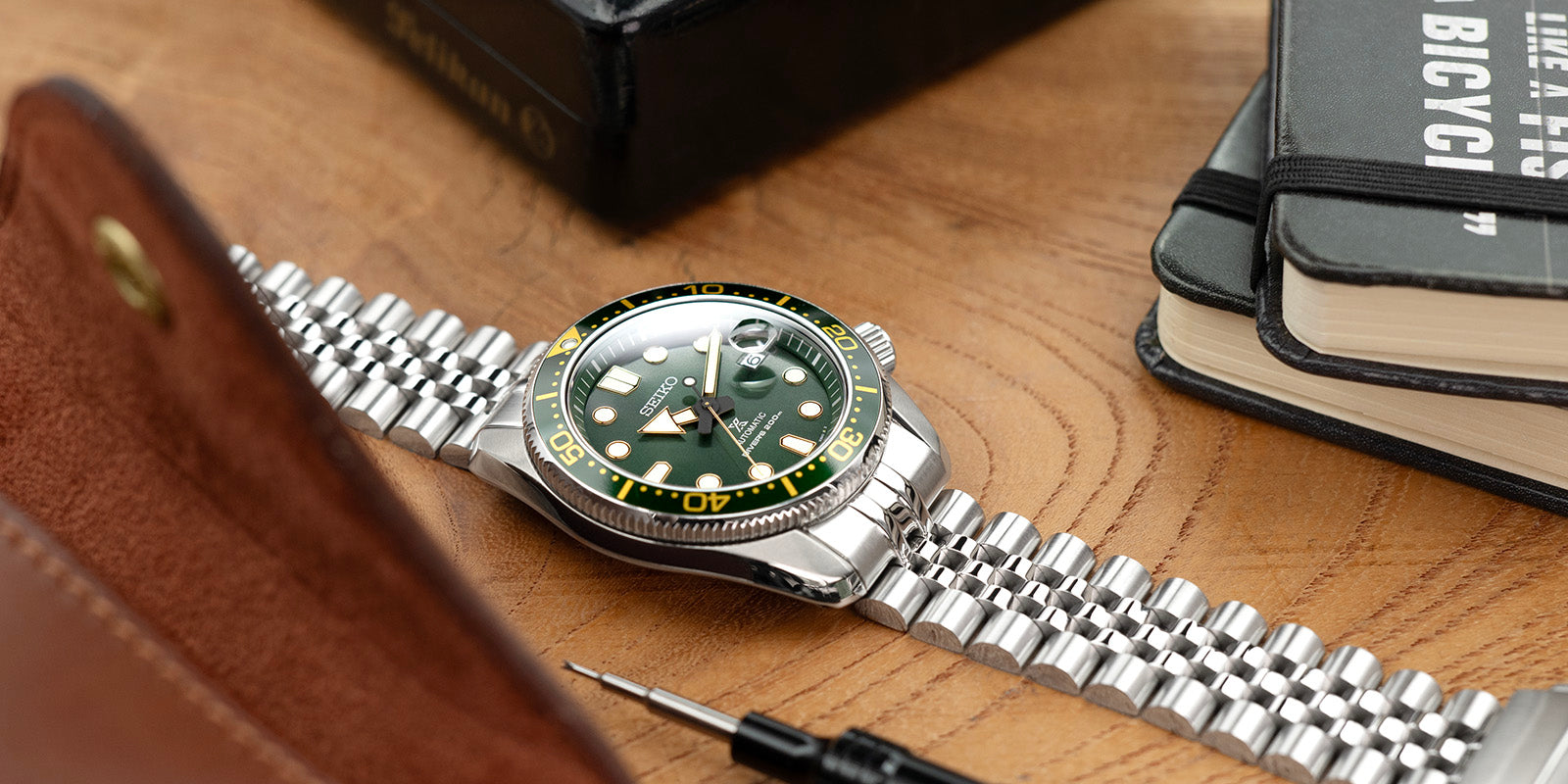 Curved Endlink Stainless Steel Watch Bracelet for Seiko Baby Marinemaster MM 200