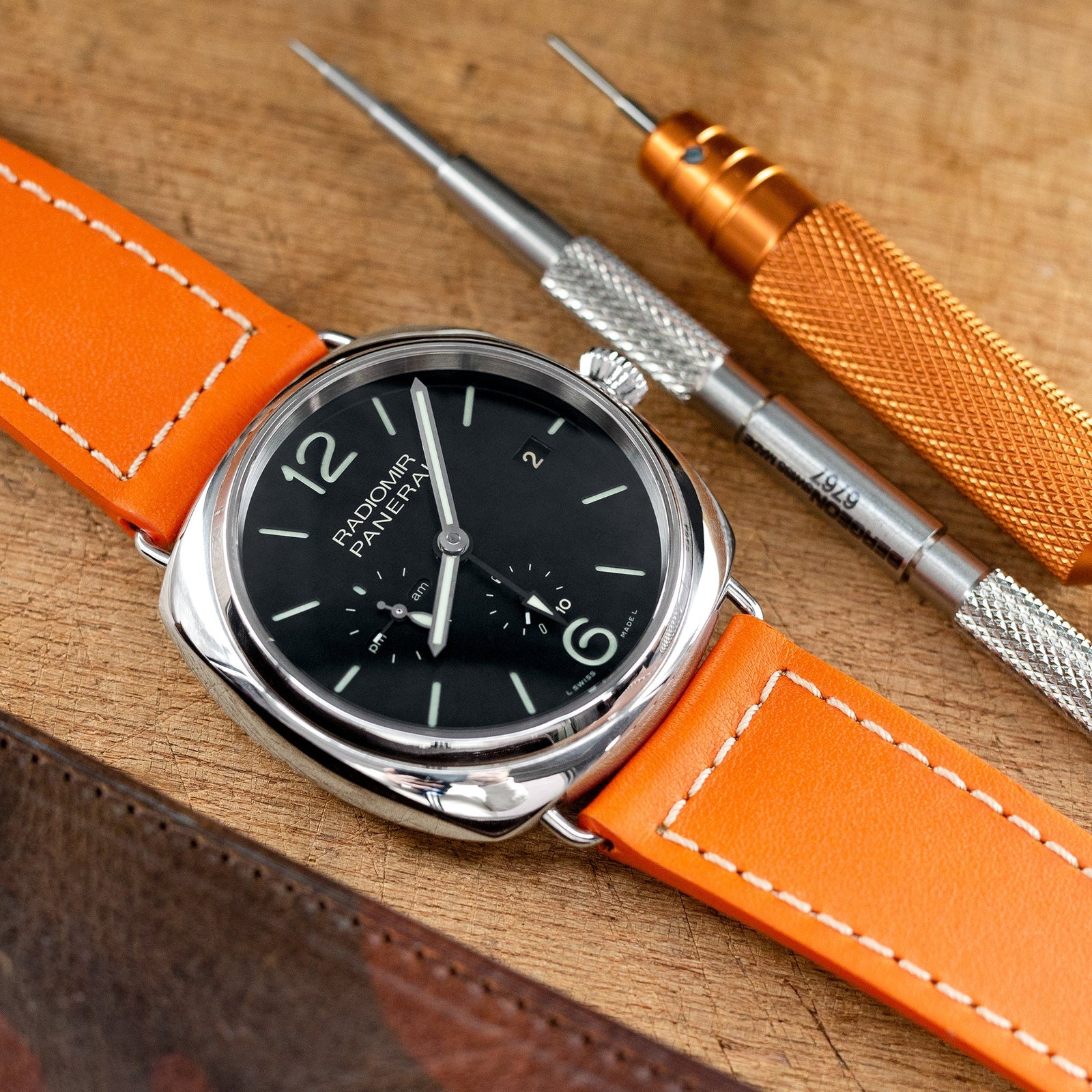 Orange Leather Watch Straps