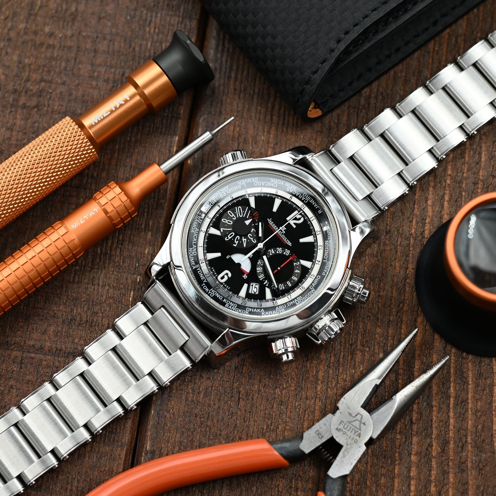 20mm or 22mm Metabind II (Pull-Twist) QR Watch Band Straight End Quick Release, 316L Stainless Steel Brushed Baton Diver Clasp Strapcode watch bands