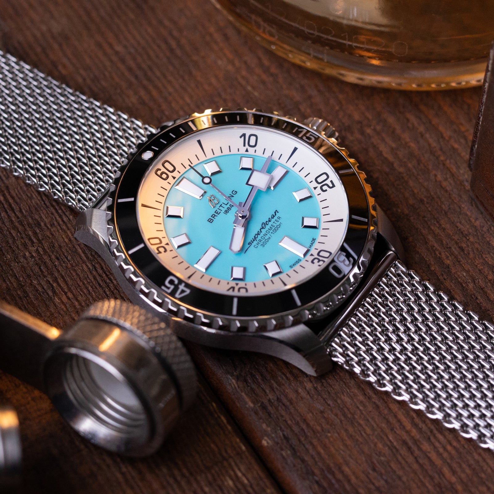Breitling SuperOcean Automatic 44 pairs Milanese Mesh Band from Strapcode