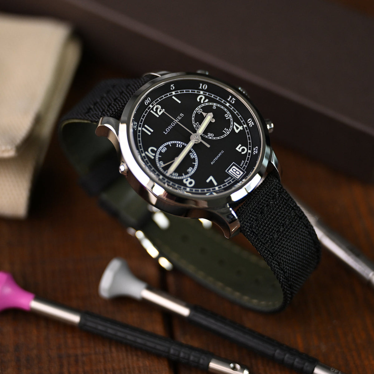 Longines Heritage Military 1938 Chronograph L2.790.4.53.3Strapcode watch bands