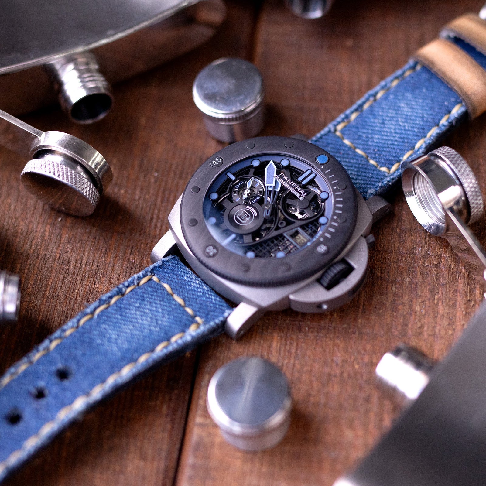 Panerai Submersible S Brabus Blue Shadow Edition Pam01241 Strapcode watch bands