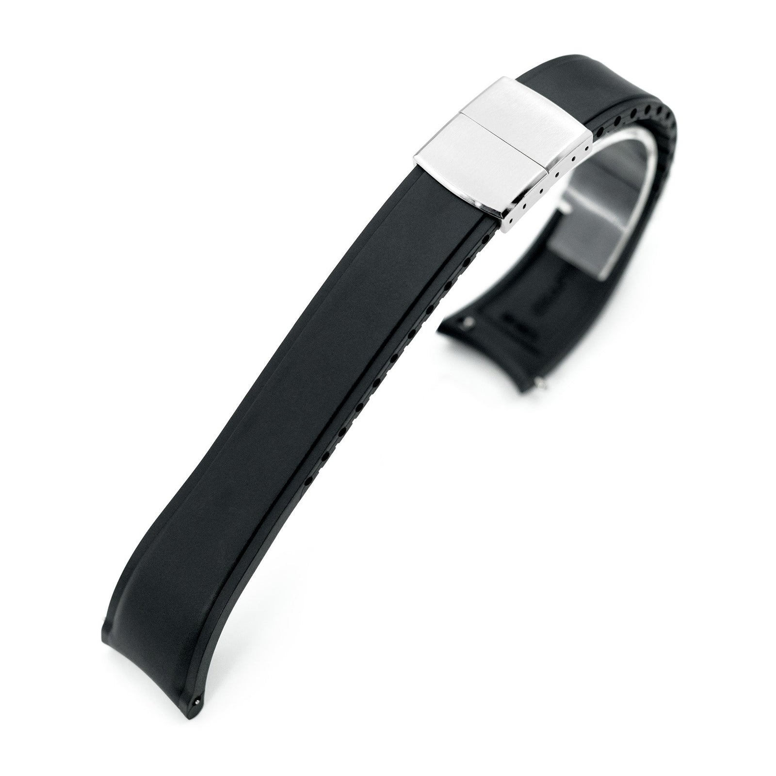 Crafter Blue - CX03 Black Quick Release Flexi-Curved FKM Rubber Watch Strap Strapcode Watch Bands
