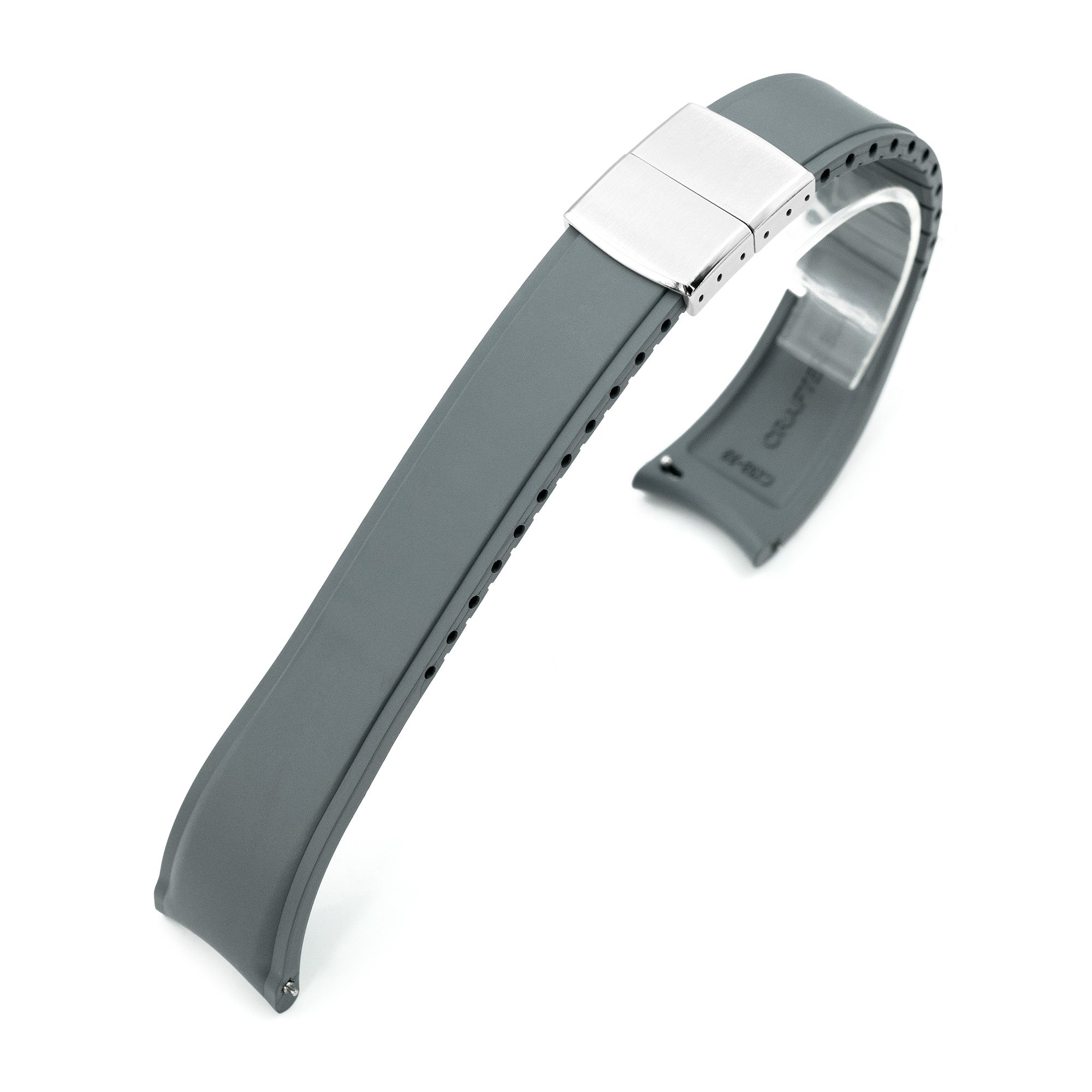 Crafter Blue - CX03 Grey Quick Release Flexi-Curved FKM Rubber Watch Strap Strapcode Watch Bands