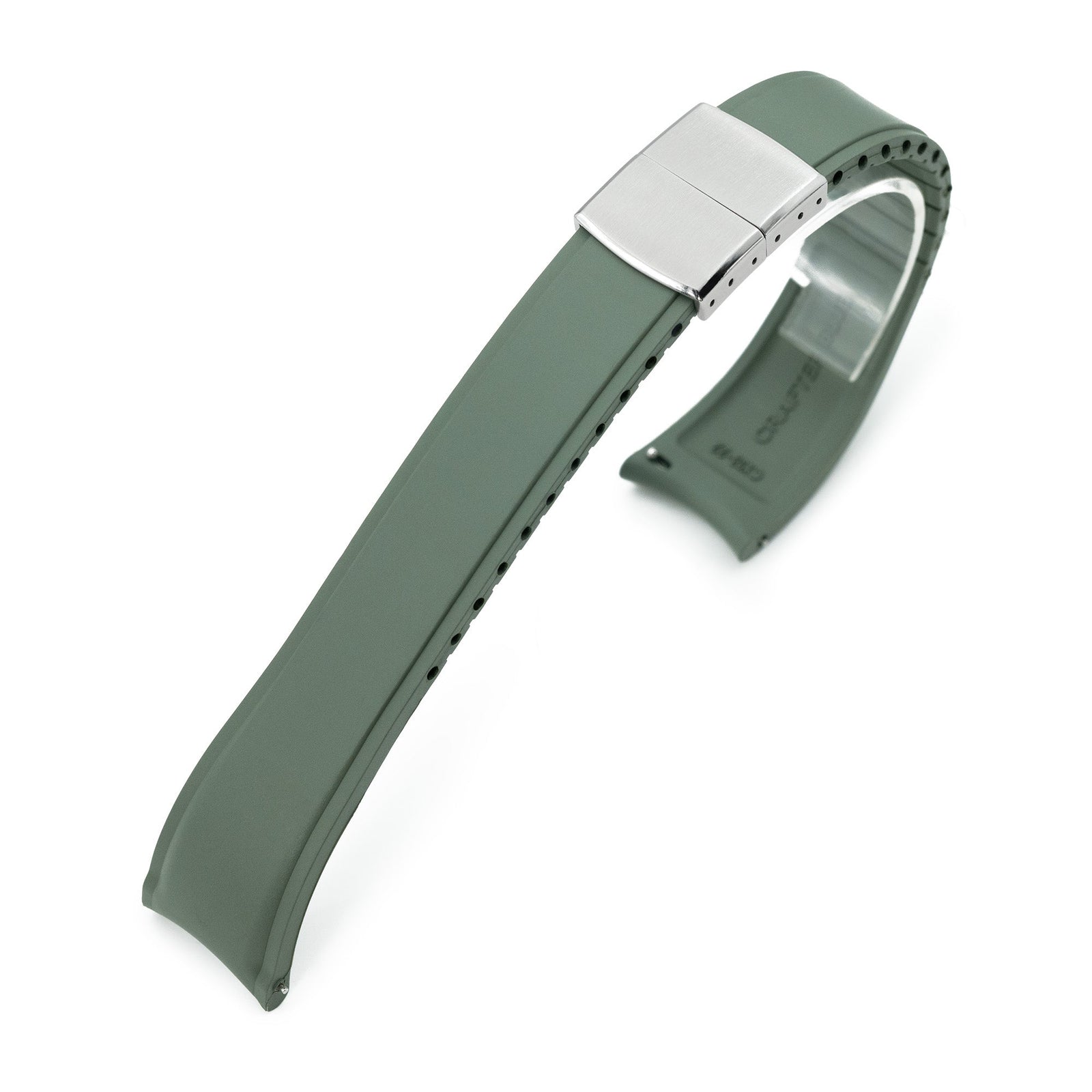 Crafter Blue - CX03 Oliver Green Quick Release Flexi-Curved FKM Rubber Watch Strap Strapcode Watch Bands