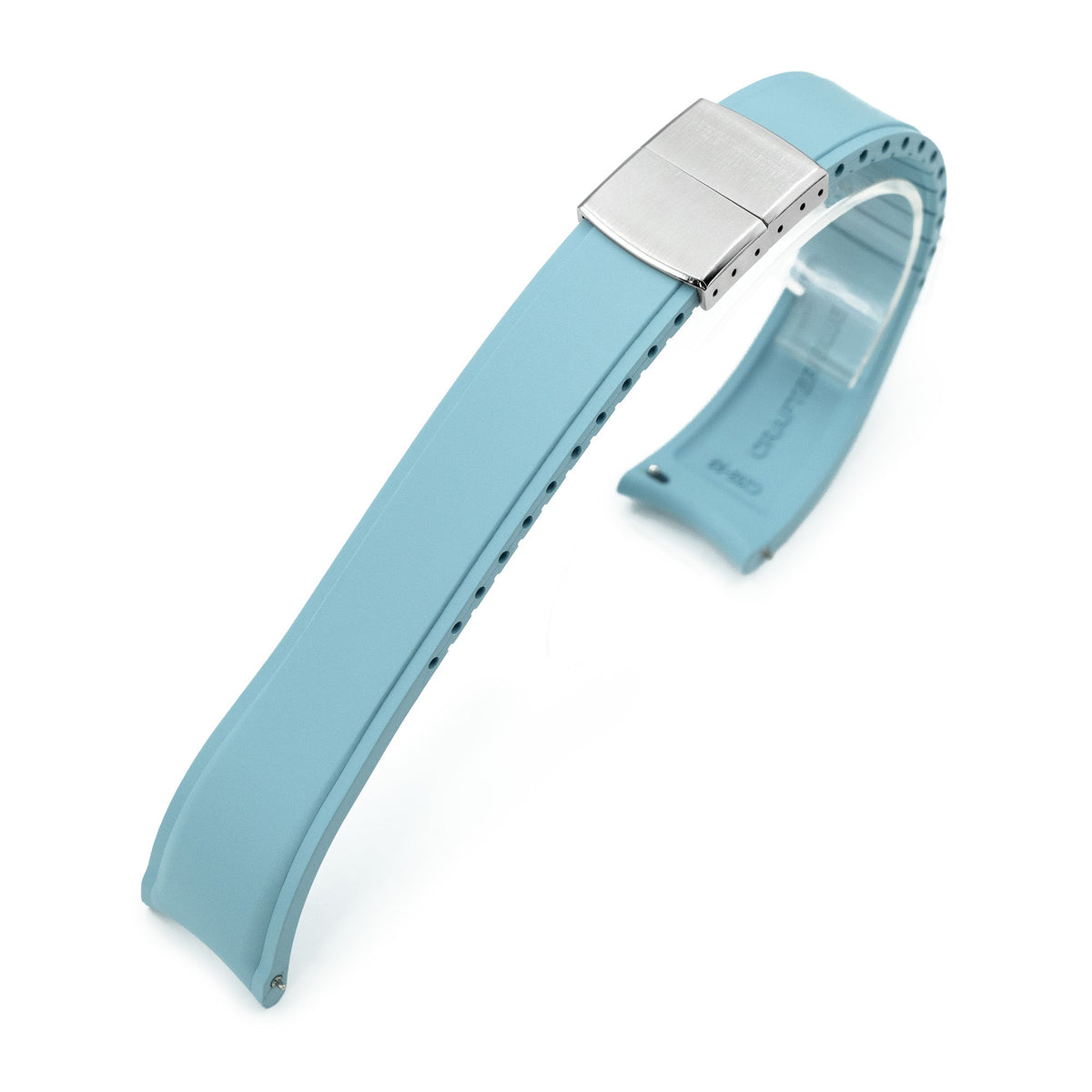 Crafter Blue - CX03 Baby Blue Quick Release Flexi-Curved FKM Rubber Watch Strap Strapcode Watch Bands