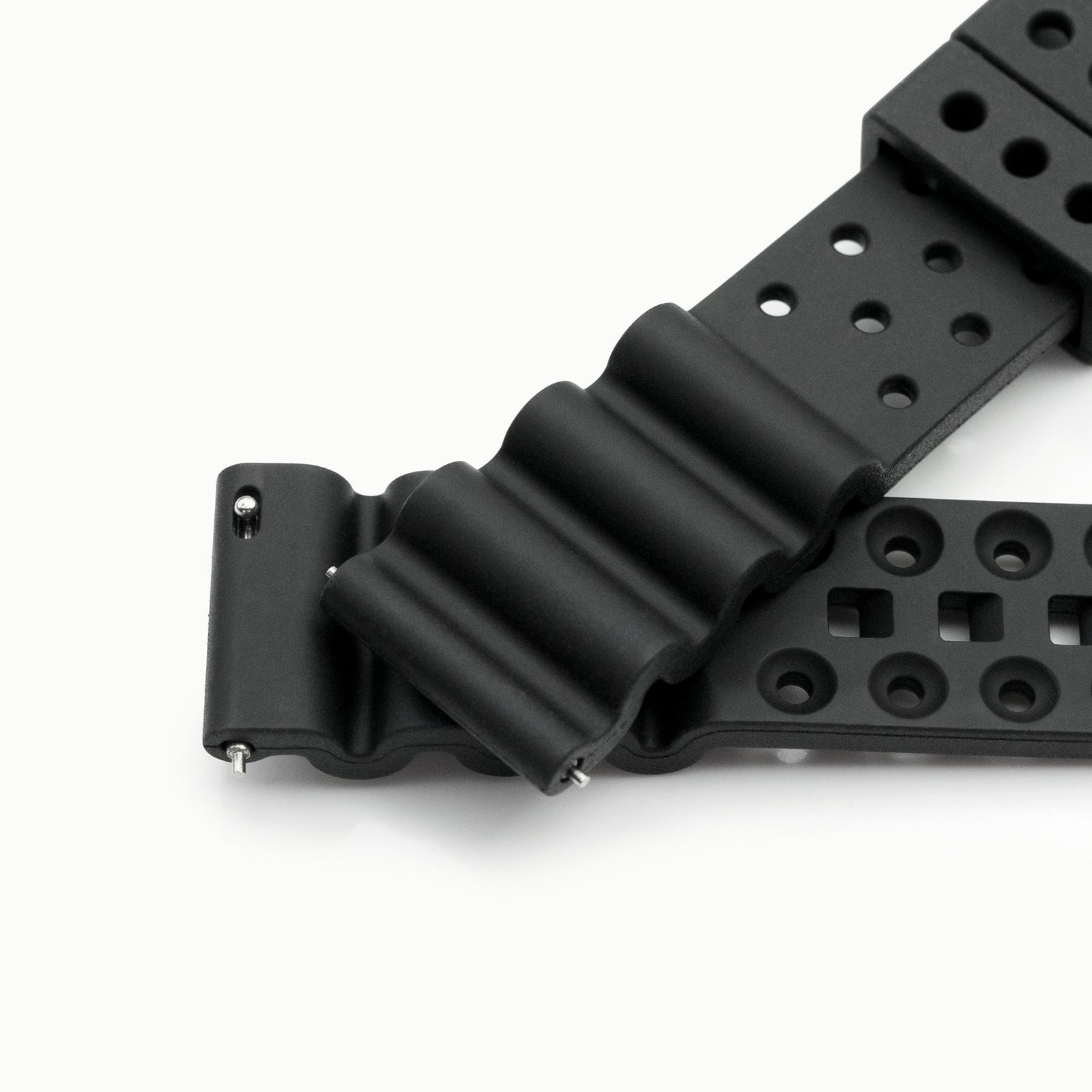 Black Quick Release FKM Rubber Diver Strap 18mm 20mm 22mm