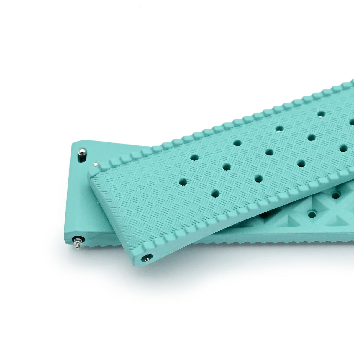 Quick Release Turquoise green / blue Tropical-Style Pro FKM rubber watch strap, 20mm Strapcode Watch Bands