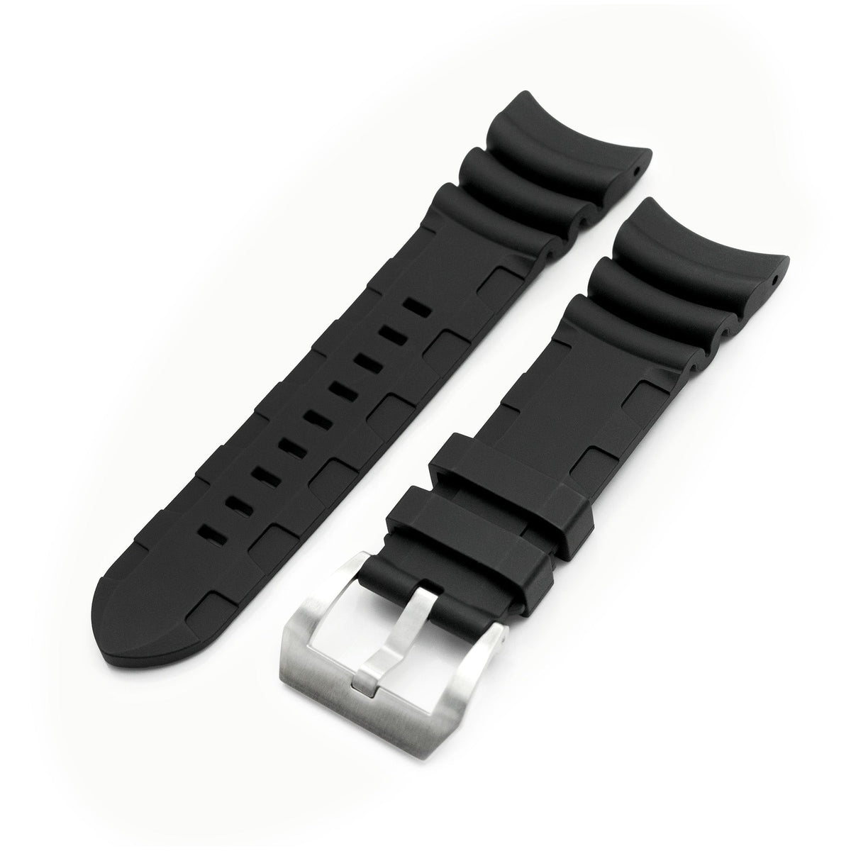 26mm Firewave Resilient Curved End FKM rubber Watch Strap Black Strapcode Watch Bands