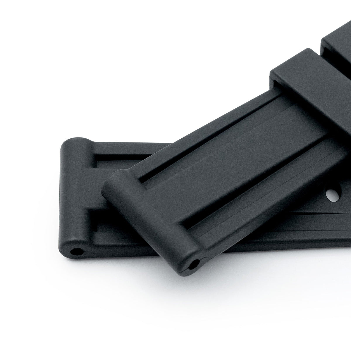 24mm FKM30 Black Rubber Watch Band Strapcode Watch Bands