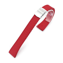 20mm FKM32 Red Rubber Quick Release Watch Band, Deployment Clasp Strapcode watch bands