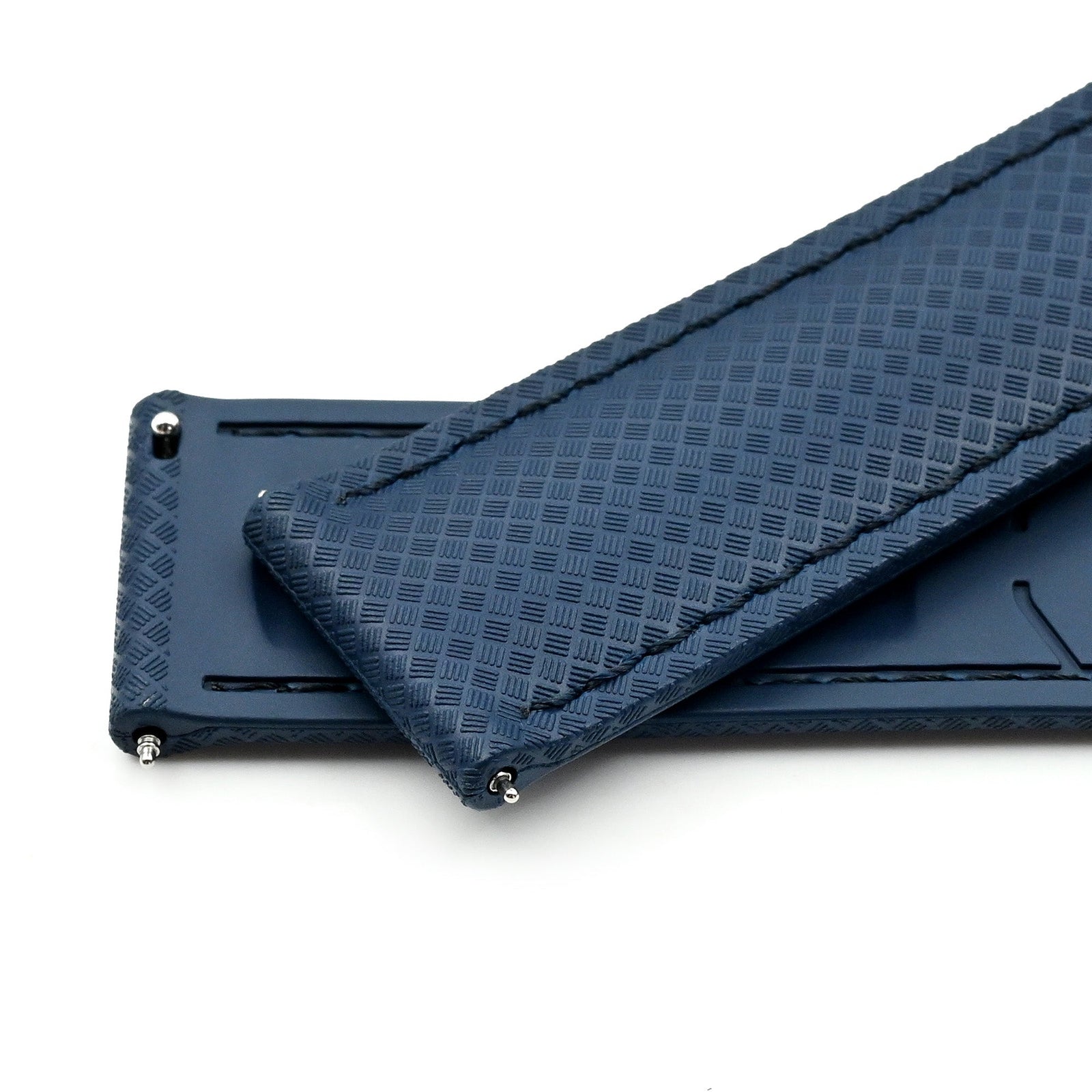 Navy Blue FKM37 Rubber Q.R. Deployant Watch Band, 20mm or 22mm Strapcode watch bands