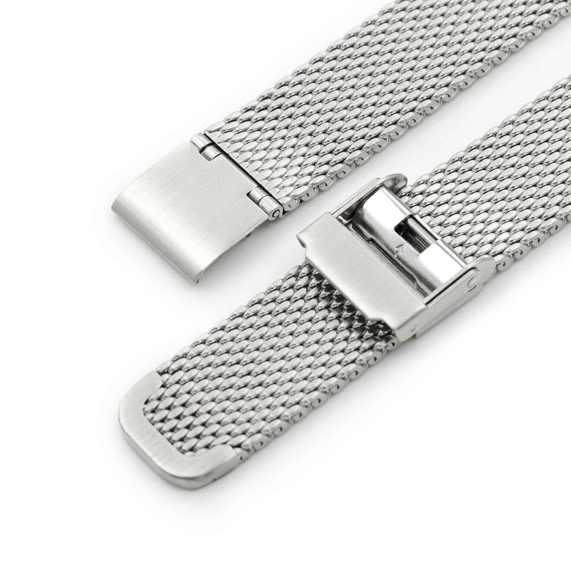 Quick Release Tapered Milanese Mesh Watch Band, 18mm, 19mm, 20mm, 21mm or 22mm, Brushed