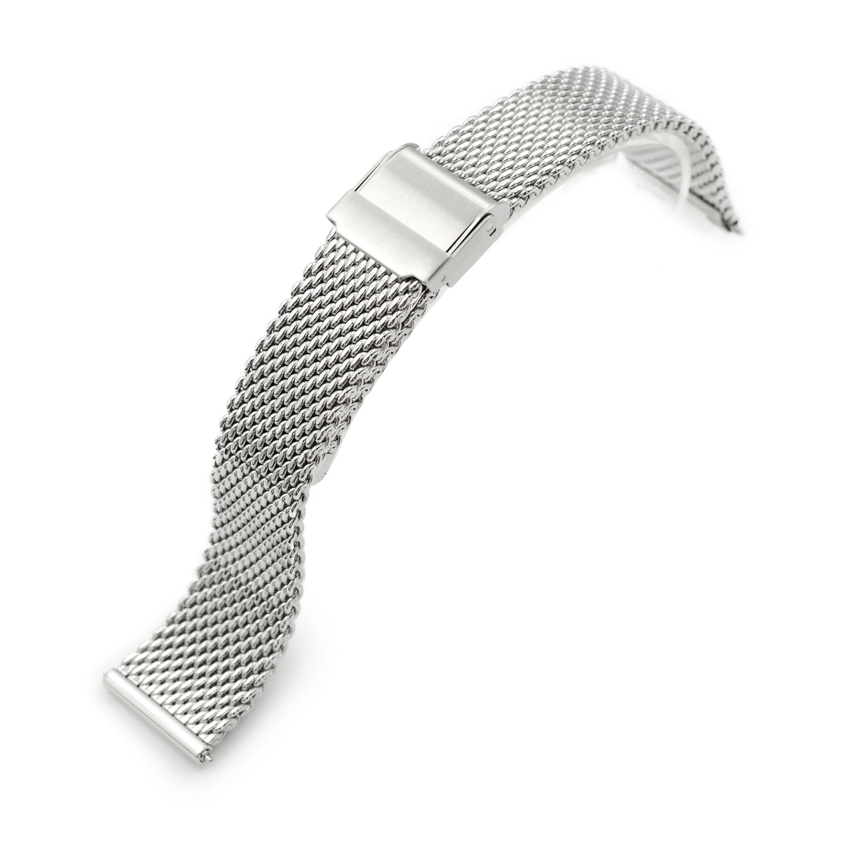 Quick Release Tapered Milanese Mesh Watch Band, 18mm, 19mm, 20mm, 21mm or 22mm, Polished