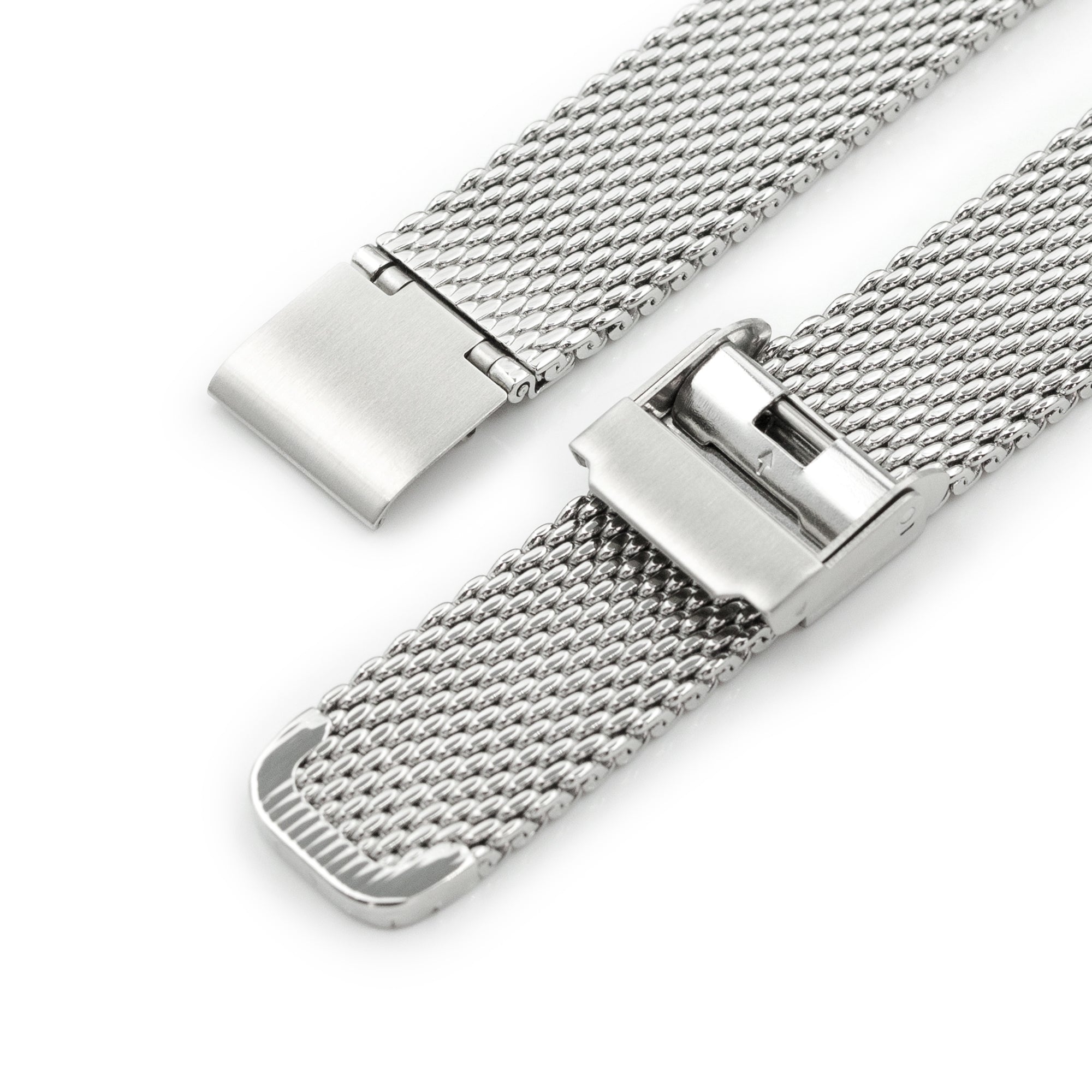 Quick Release Tapered Milanese Mesh Watch Band, 18mm, 19mm, 20mm, 21mm or 22mm, Polished