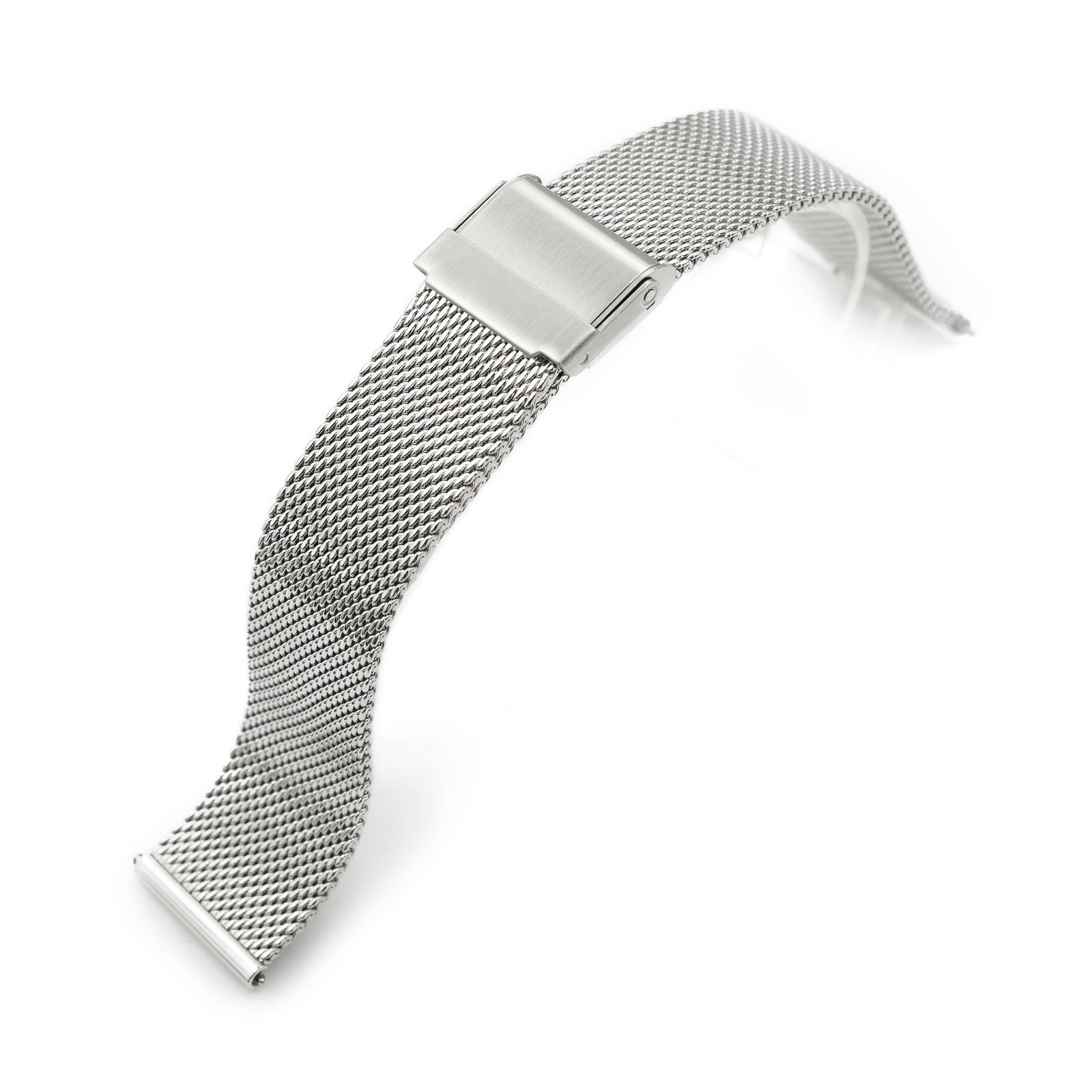 Superfine Quick Release Polished Mesh Watch Band 18mm 22mm