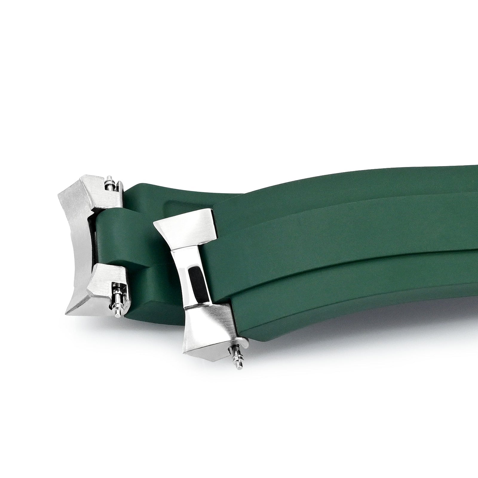 20mm Crafter Blue - MX03-733 Green FKM Rubber Strap With End Links compatible with Hamilton Khaki Field 38mm Strapcode watch bands