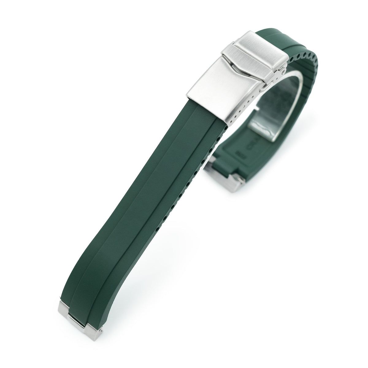 20mm Crafter Blue - MX03-813 Green FKM Rubber Strap With End Links For Seiko Speedtimer SSC813  Strapcode Watch Bands