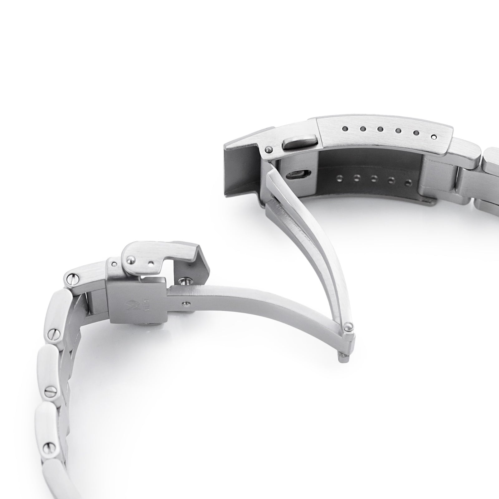 20mm Super Boyer Watch Band for RX SUB 5512, 316L Stainless Steel Brushed V-Clasp