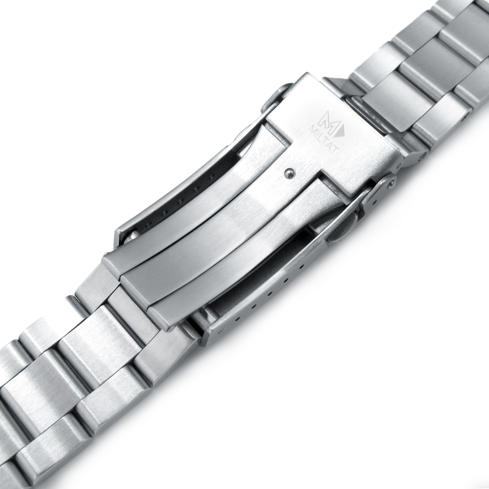 20mm Retro Shaver Blade Watch Band compatible with Seiko SKX013, 316L Stainless Steel Brushed V-Clasp
