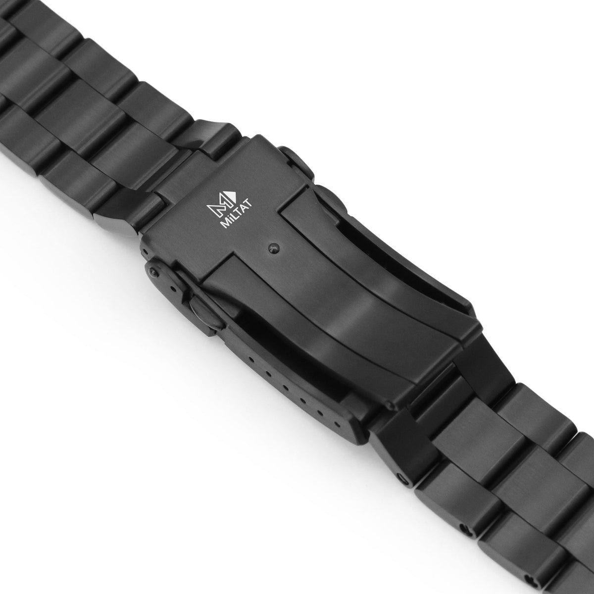 21.5mm Super-O Boyer Watch Band compatible with Seiko Tuna SBBN013, Diamond-like Carbon (DLC coating) 316L Stainless Steel V-Clasp
