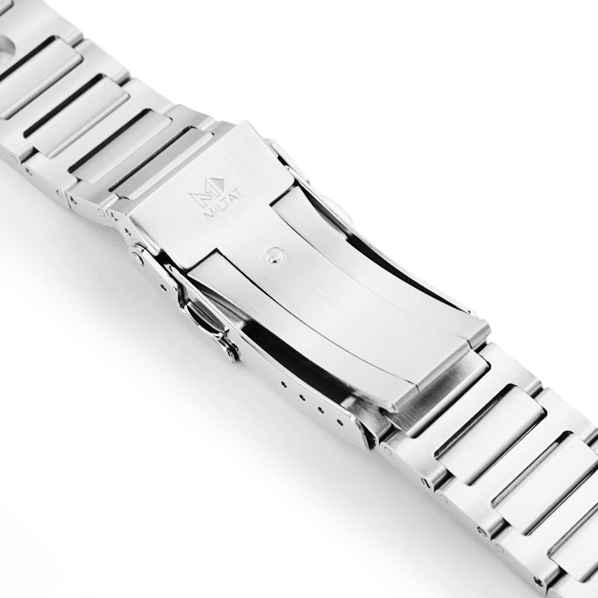 22mm Rollball II Watch Band for Seiko 5 Sports 42.5mm SRPD51 SRPD55 SBSA003, Stainless Steel - Brushed, Baton Diver Clasp