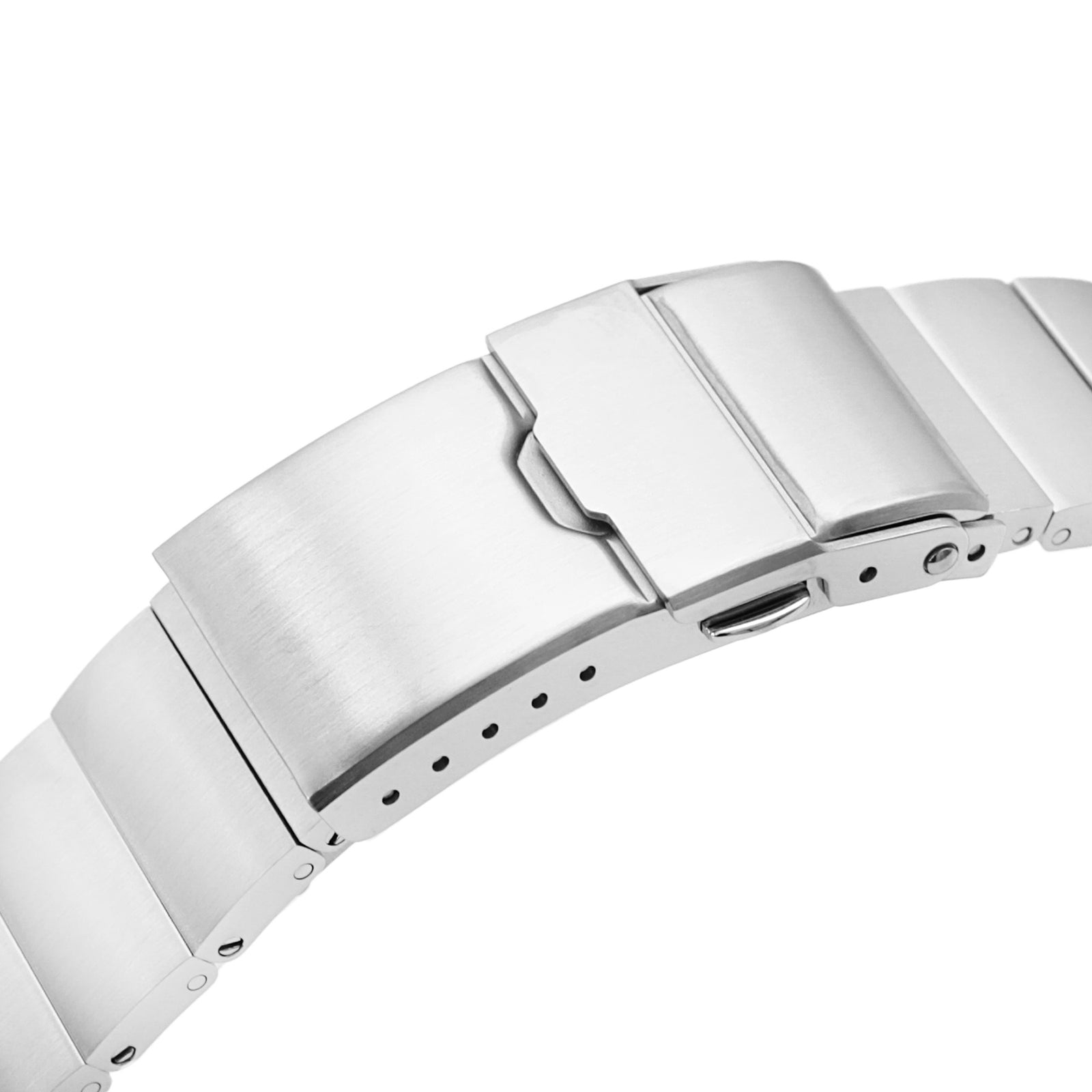 22mm Rollball II Watch Band for Seiko Samurai SRPB51 SRPB09 SRPC93, Stainless Steel - Brushed, Baton Diver Clasp