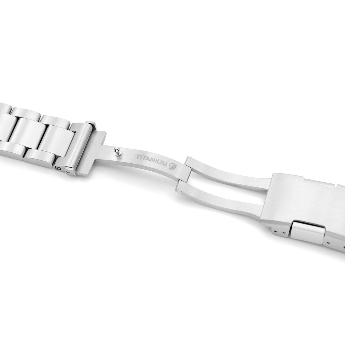 20mmまたは22mm Super-O2（プルツイスト）QRチタン時計バンド ストレートエンド クイックリリース、ブラッシュ仕上げSlineaクラスプ