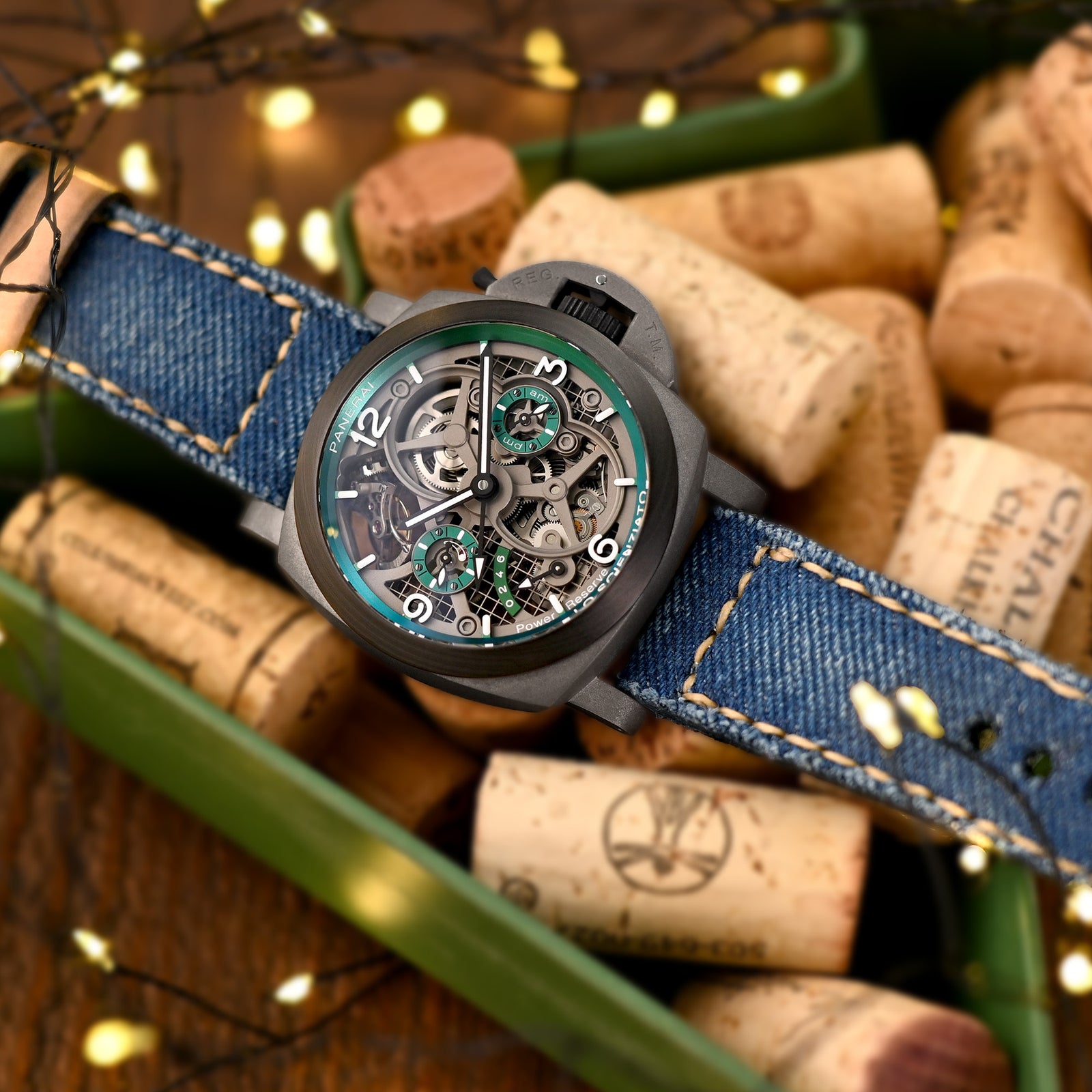 Gunny X MT Denim Blue Washed Canvas Watch Band, 24mm or 26mm Strapcode watch bands