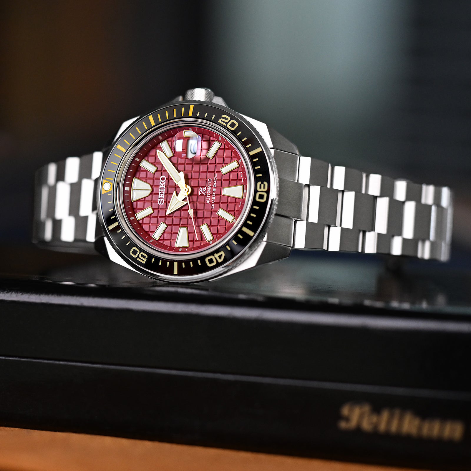 22mm Hexad Watch Band for Seiko King Samurai SRPE33, 316L Stainless Steel Brushed V-Clasp Strapcode Watch Bands