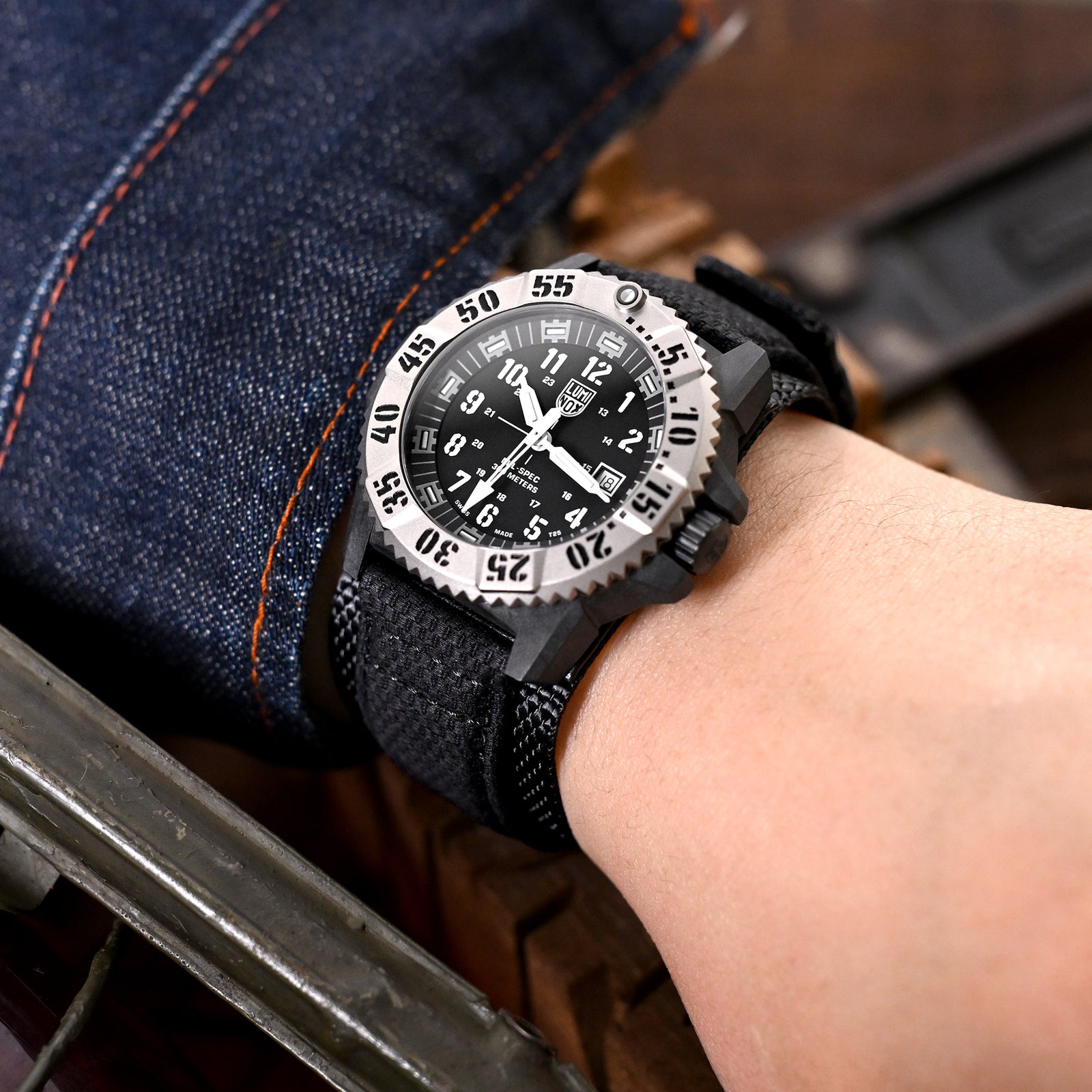 MiLTAT 24mm Double Layer Nylon Black Tactical Hoop and loop Watch Strap design for 44mm Panerai Watches Strapcode Watch Bands