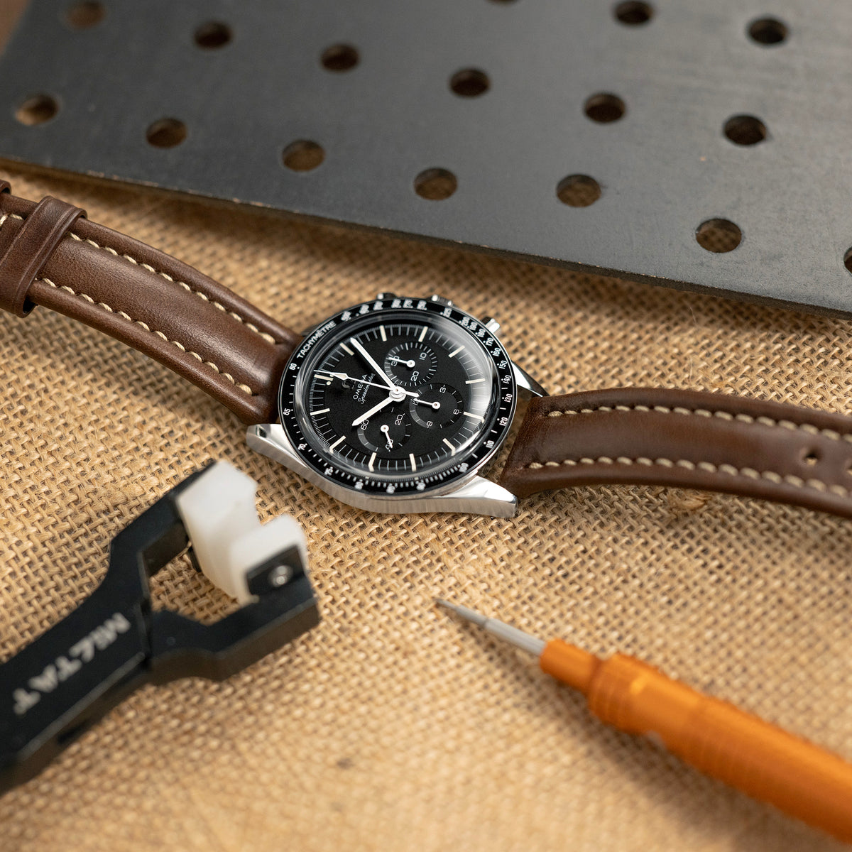 Aviator Style Quick Release Brown Horween Chromexcel Leather Watch Band 19mm, 20mm, 22mm or 23mm