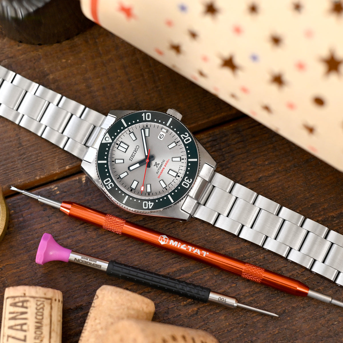 سوار ساعة Super-O Boyer مقاس 20 مم لساعات Seiko 62MAS (63MAS) 40.5 مم SPB143 SPB149 SBDC101، ستانلس ستيل مصقول، إبزيم V Diver