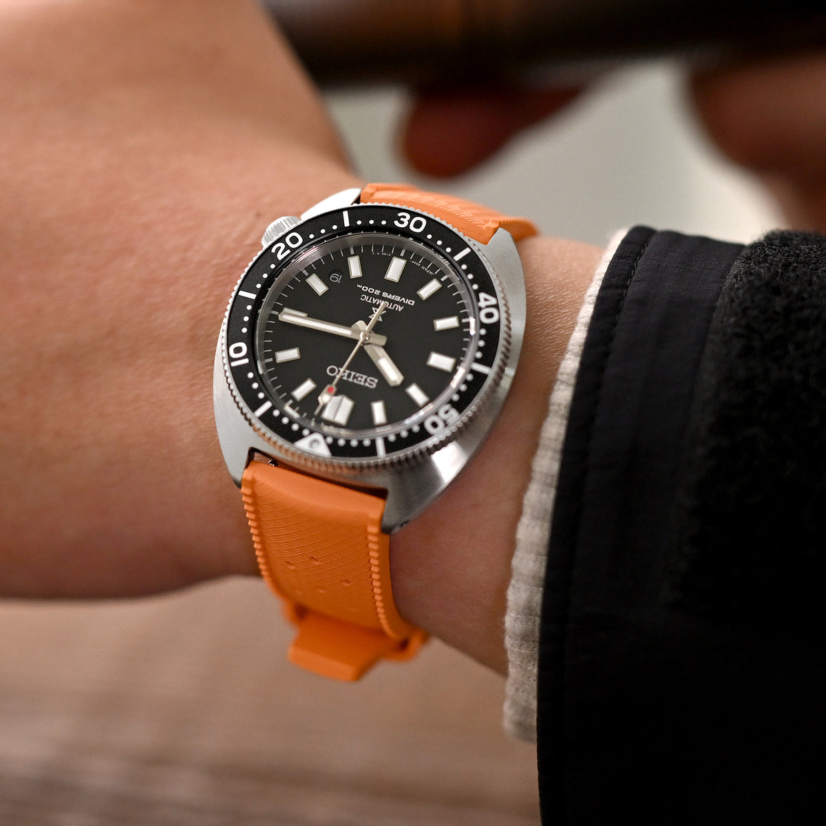 Quick Release Orange Tropical-Style Pro FKM rubber watch strap, 20mm or 22mm