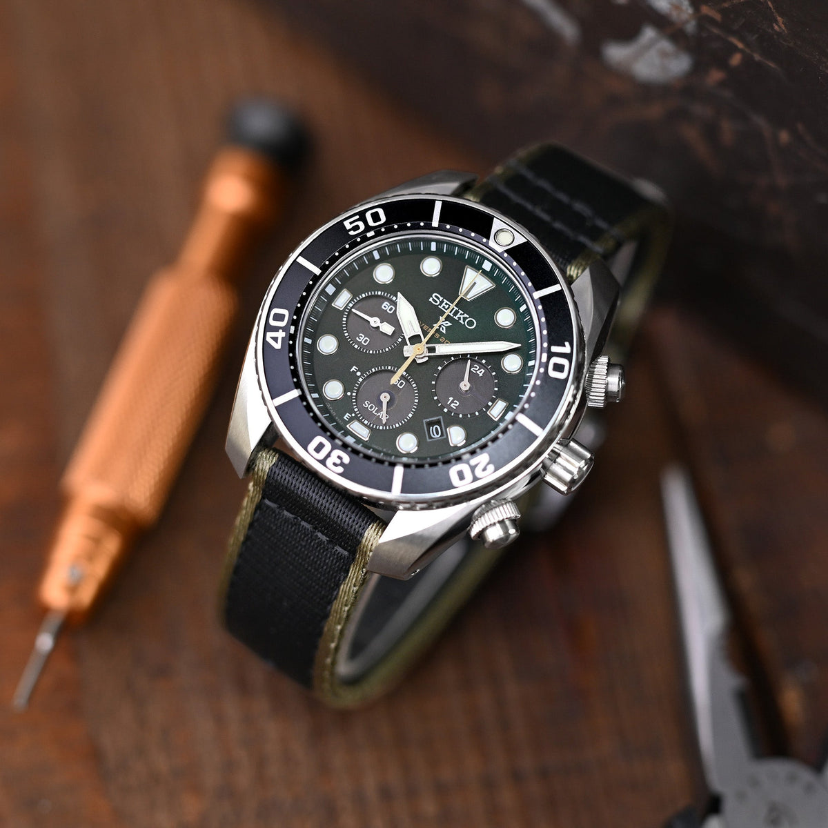 Seiko Prospex Solar Chronograph SSC807 , 140th Anniversary Limited Edition Strapcode watch bands