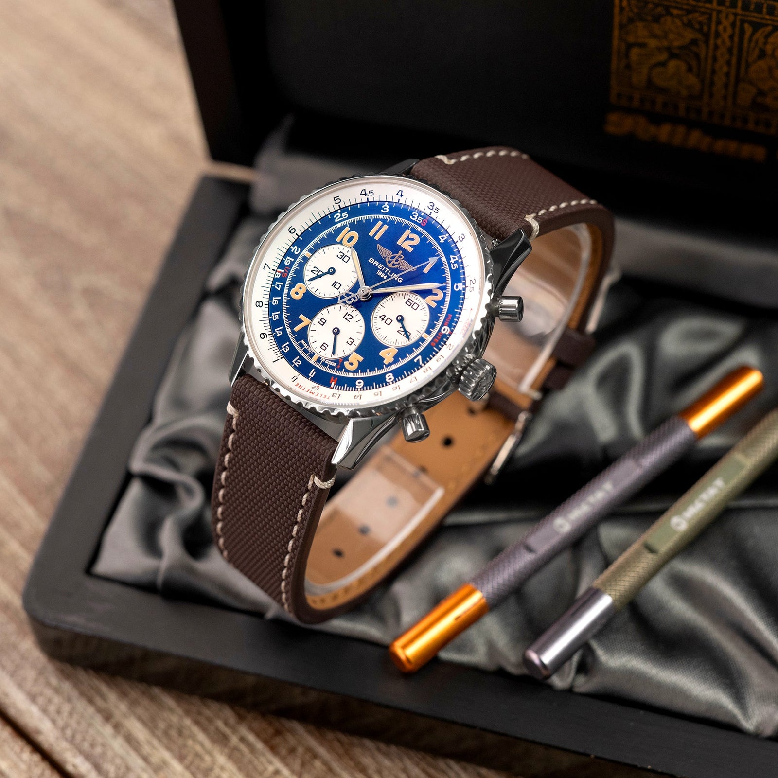 20mm Quick Release Dark Brown Woven Sailcloth Watch Band with Italian Leather Lining Strapcode