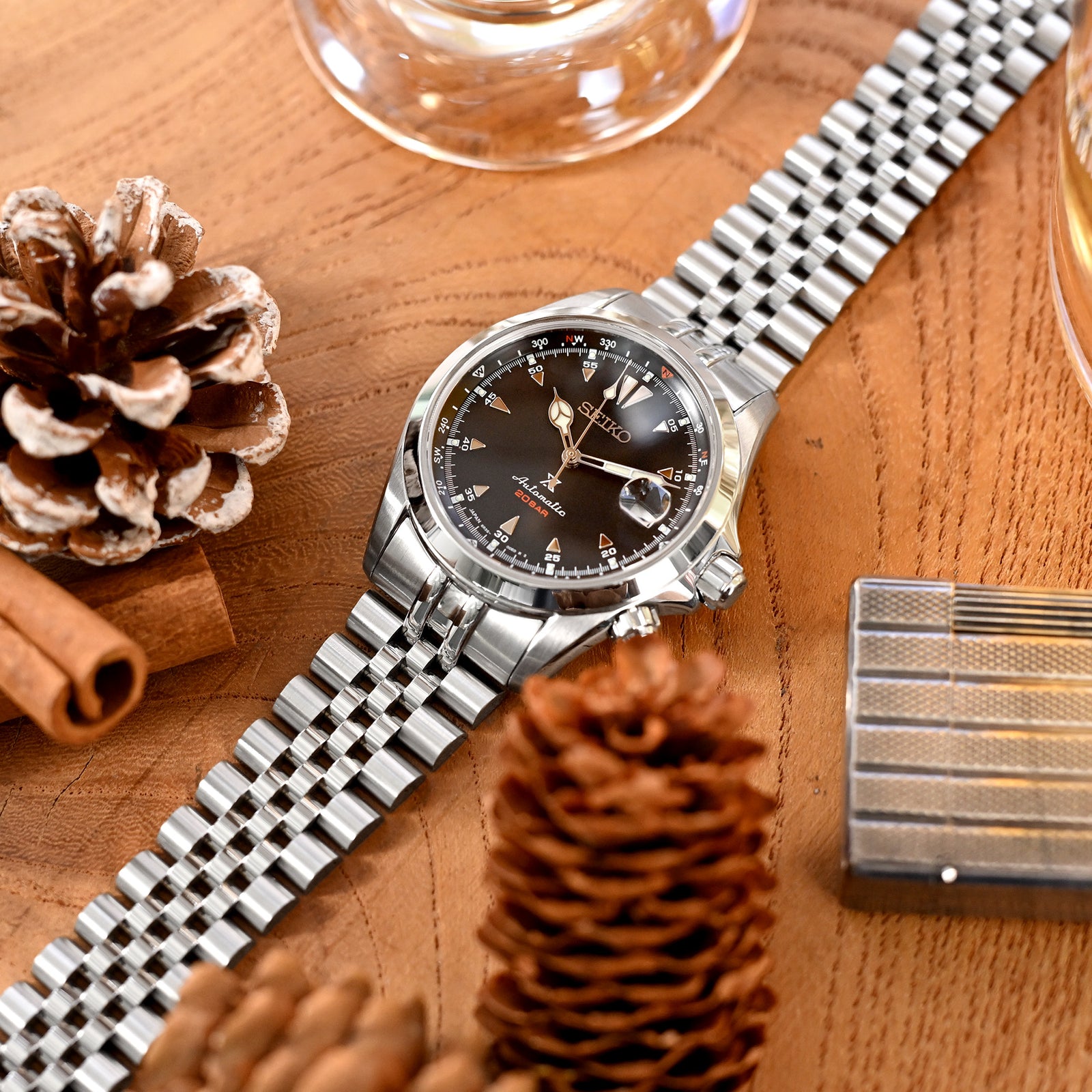 Super-J Louis 20mm Stainless Steel Bracelet for Seiko Alpinist SARB017 SPB155