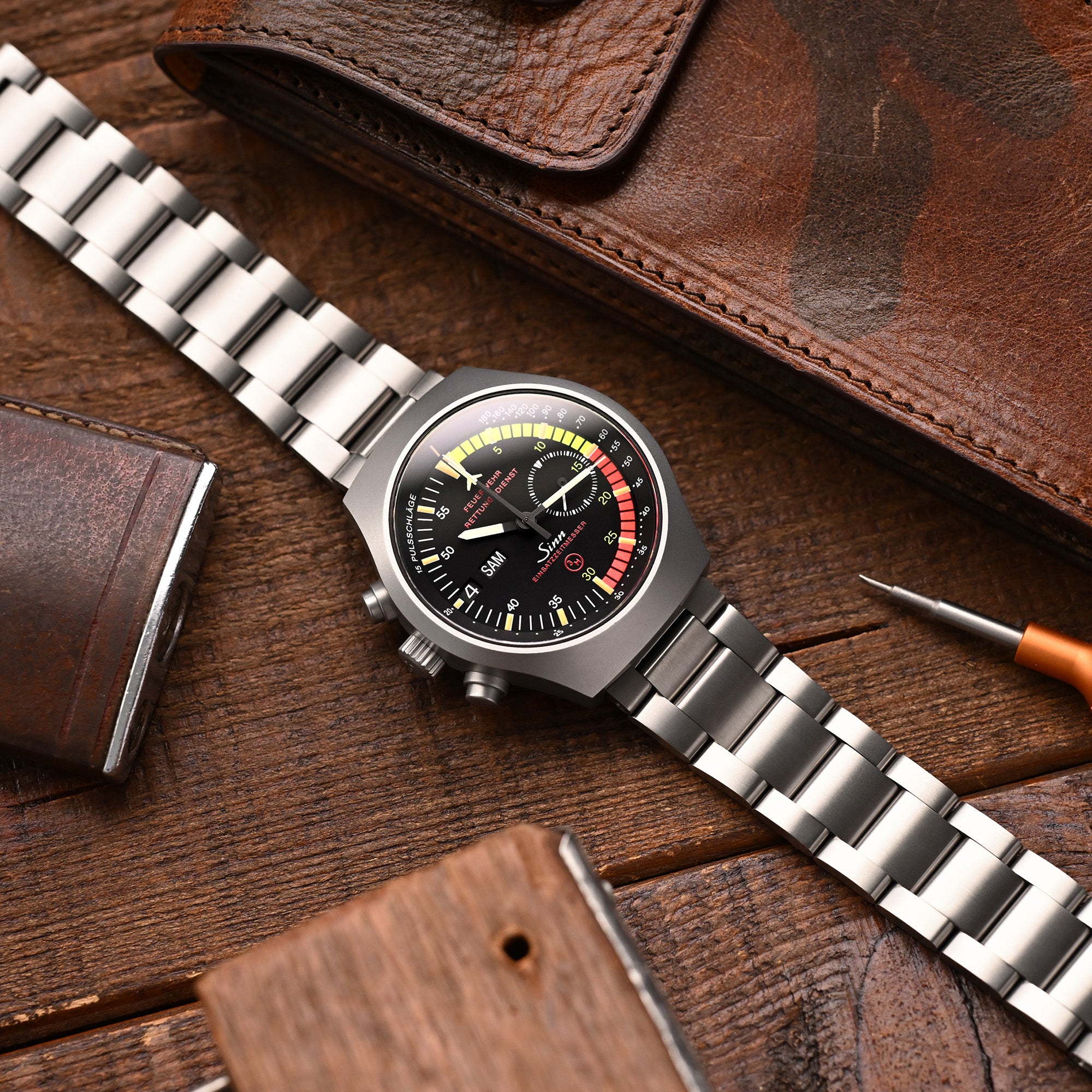 20mm or 22mm Super-O2 (Pull-Twist) QR Titanium Watch Band Straight End Quick Release, Brushed Slinea Clasp