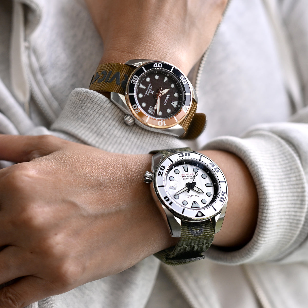 The General Service Strap set of TWO (Khaki &amp; Olive) by HAVESTON Straps