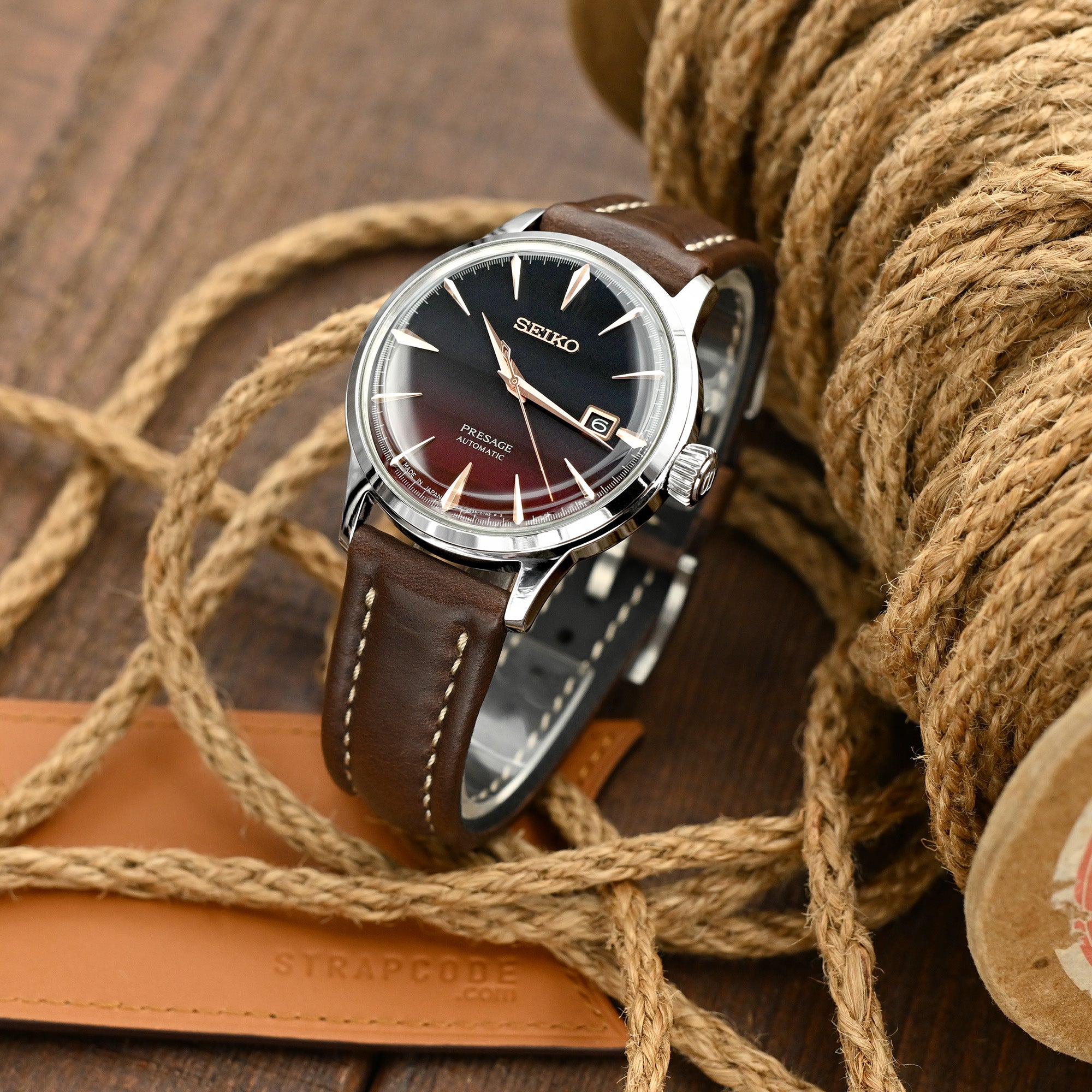 Aviator Style Quick Release Brown Horween Chromexcel Leather Watch Band 19mm, 20mm, 22mm or 23mm Strapcode watch bands