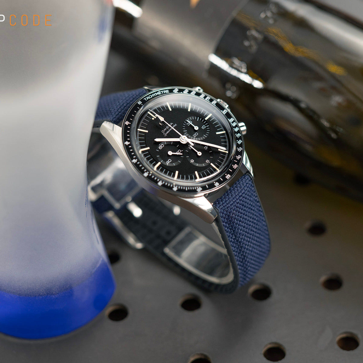 Cinturino Orologio in Gomma FKM35 Sailcloth Blu Navy a Rilascio Rapido, 19mm-22mm