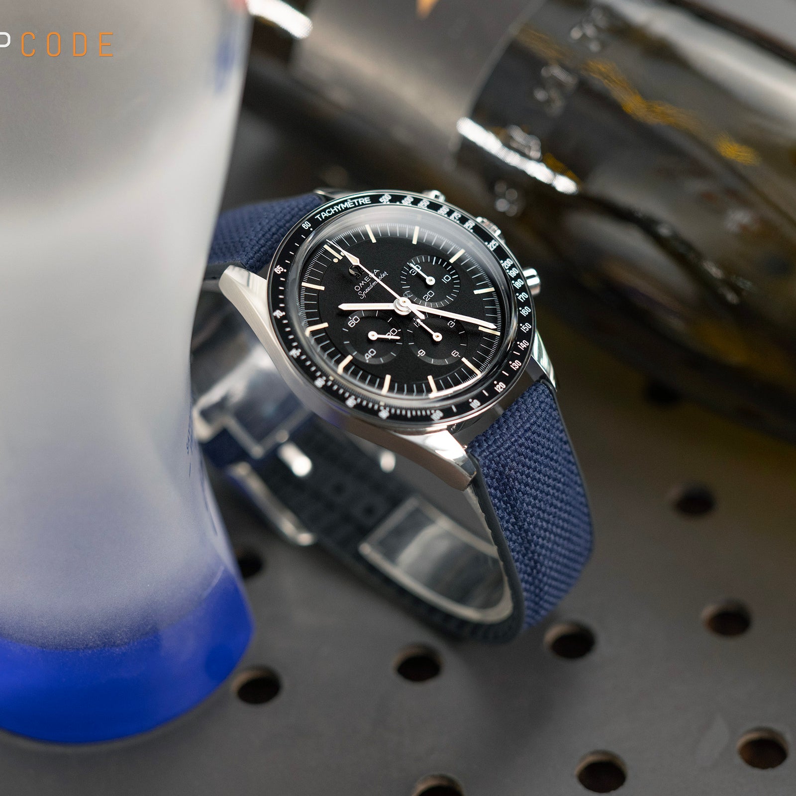 Cinturino Orologio in Gomma FKM35 Sailcloth Blu Navy a Rilascio Rapido, 19mm-22mm