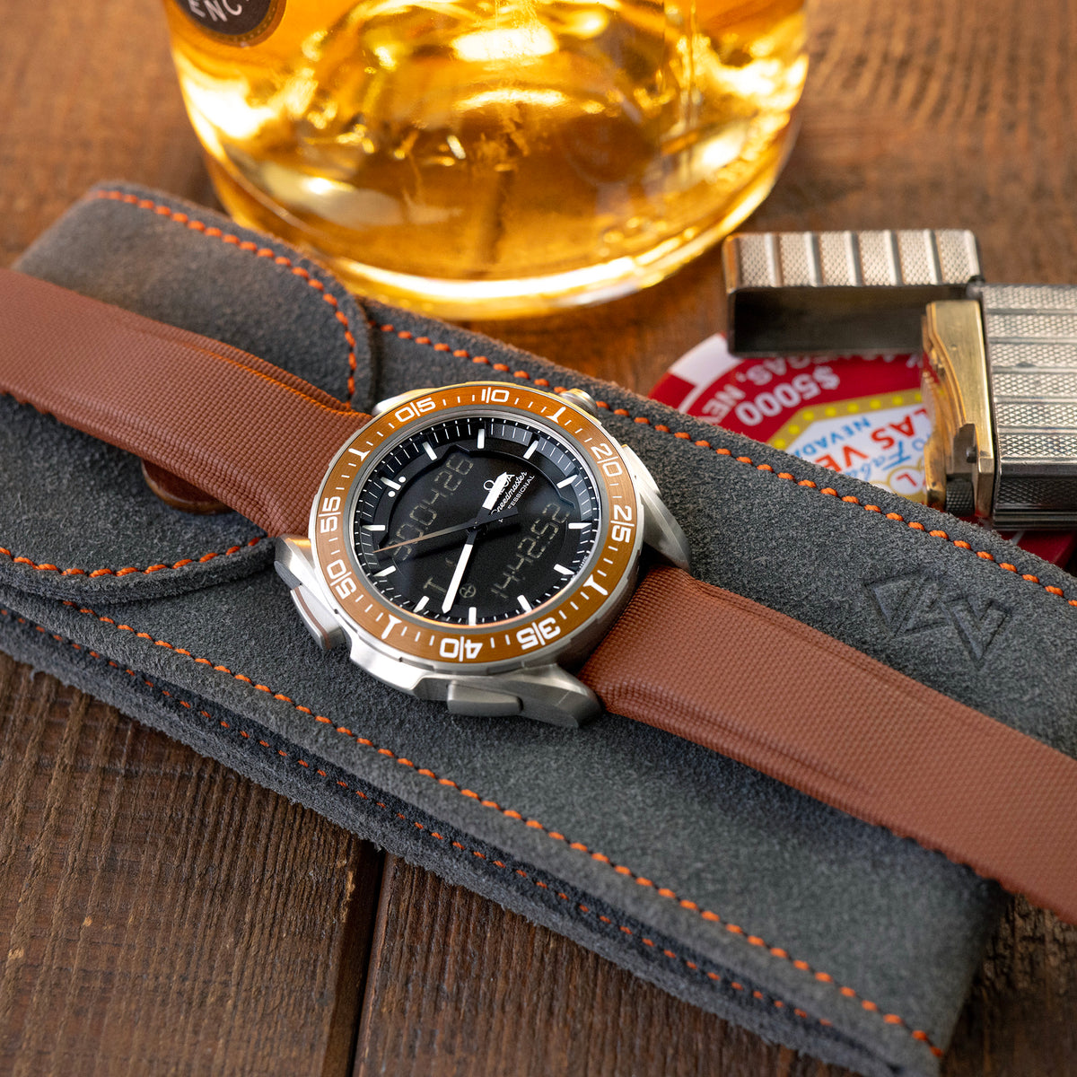 20mm Brown FKM40 FKM Quick Release Rubber Deployment Watch Band