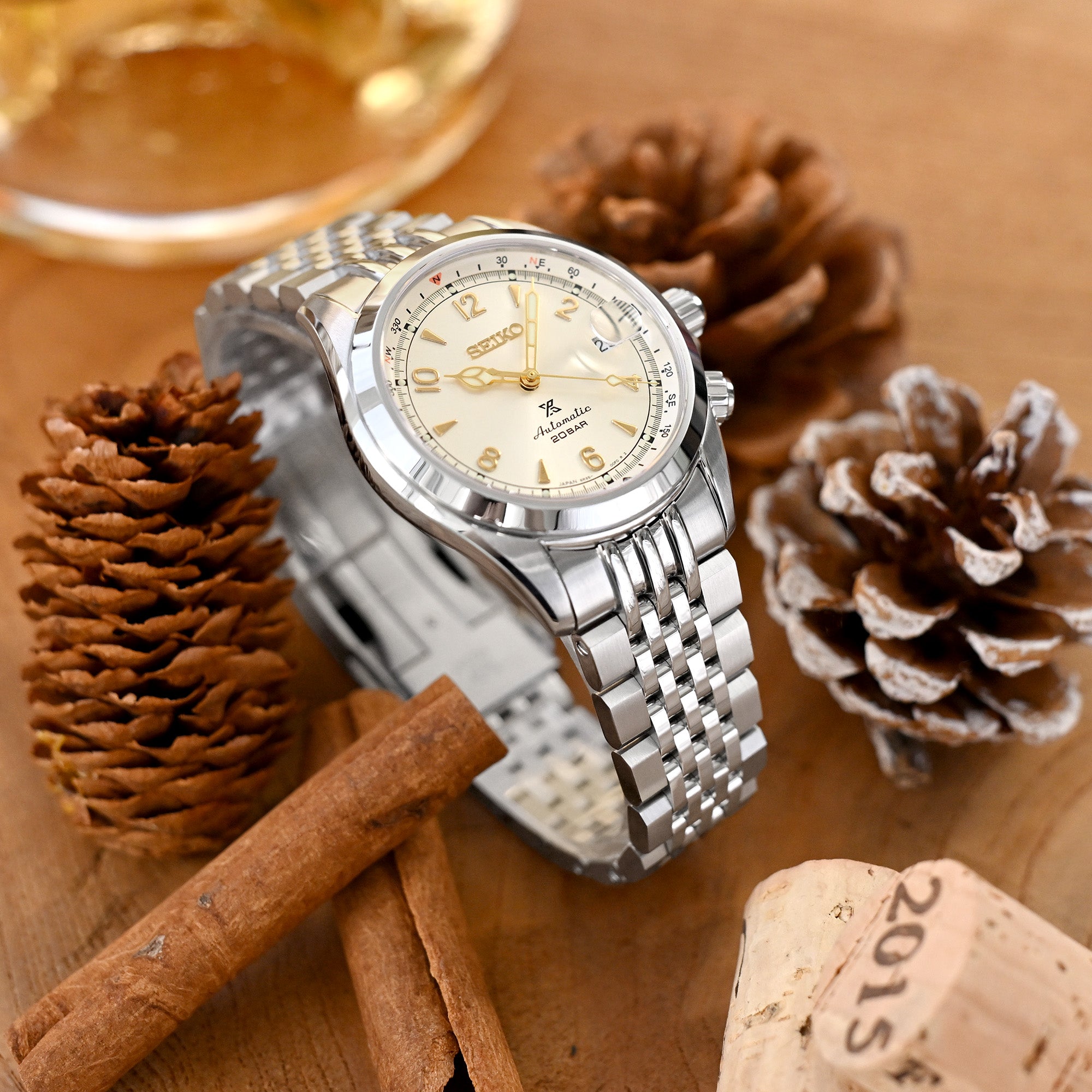 Asteroid 20mm Stainless Steel Bracelet for Seiko Alpinist SARB017 SPB155