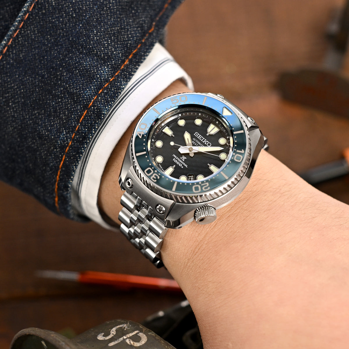 22mm アンガス-J ルイJUB 時計バンド ストレートエンド 1.8 ユニバーサルVer. 316L ステンレススチール ブラッシュドVクラスプ