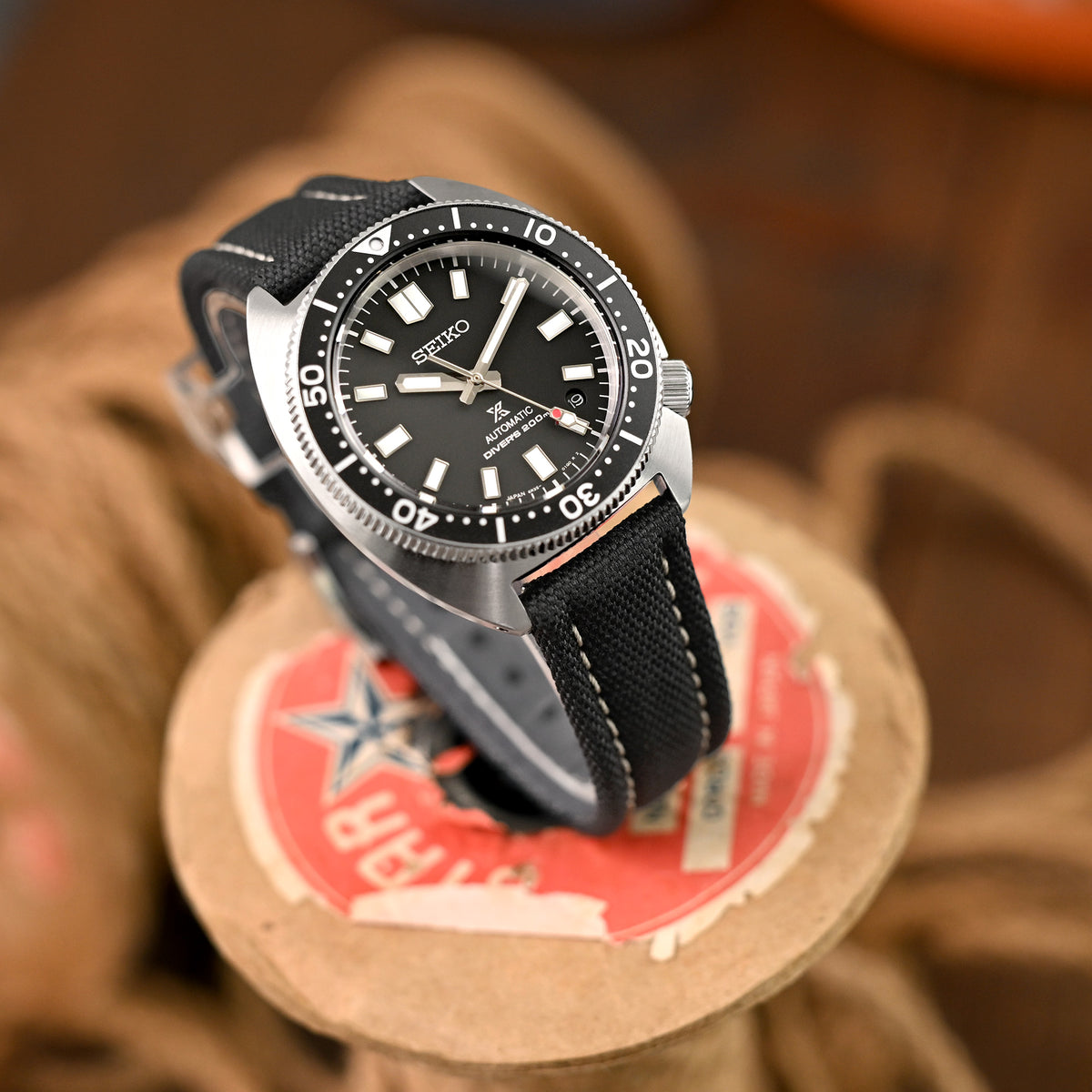 سوار ساعة قماش أسود بتصميم الطيار مع فك سريع، 20 مم أو 22 مم