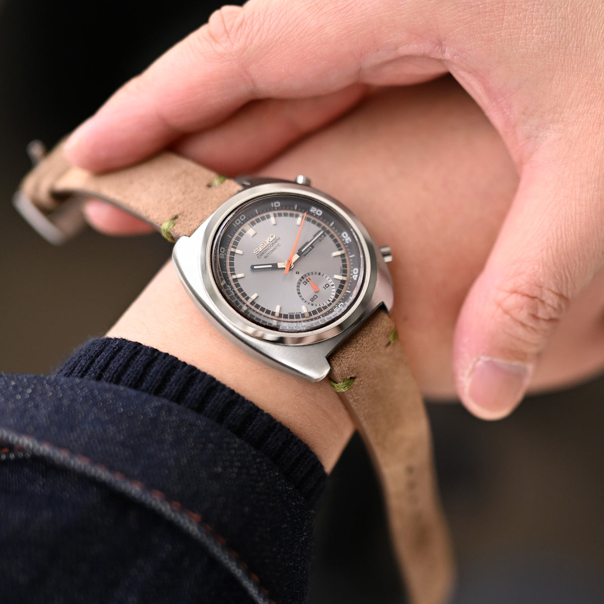 Tan Khaki Quick Release Suede Leather Watch Strap 19mm 21mm