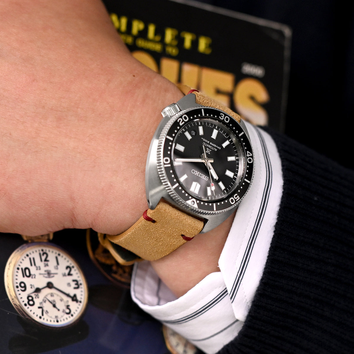 20mm Khaki Quick Release Italian Suede Leather Watch Strap, Red St.