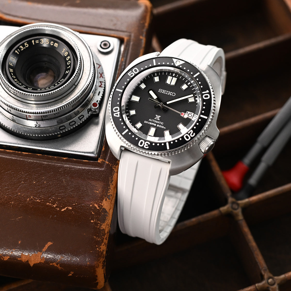 20mm Quick Release FKM28 White FKM Rubber watch strap