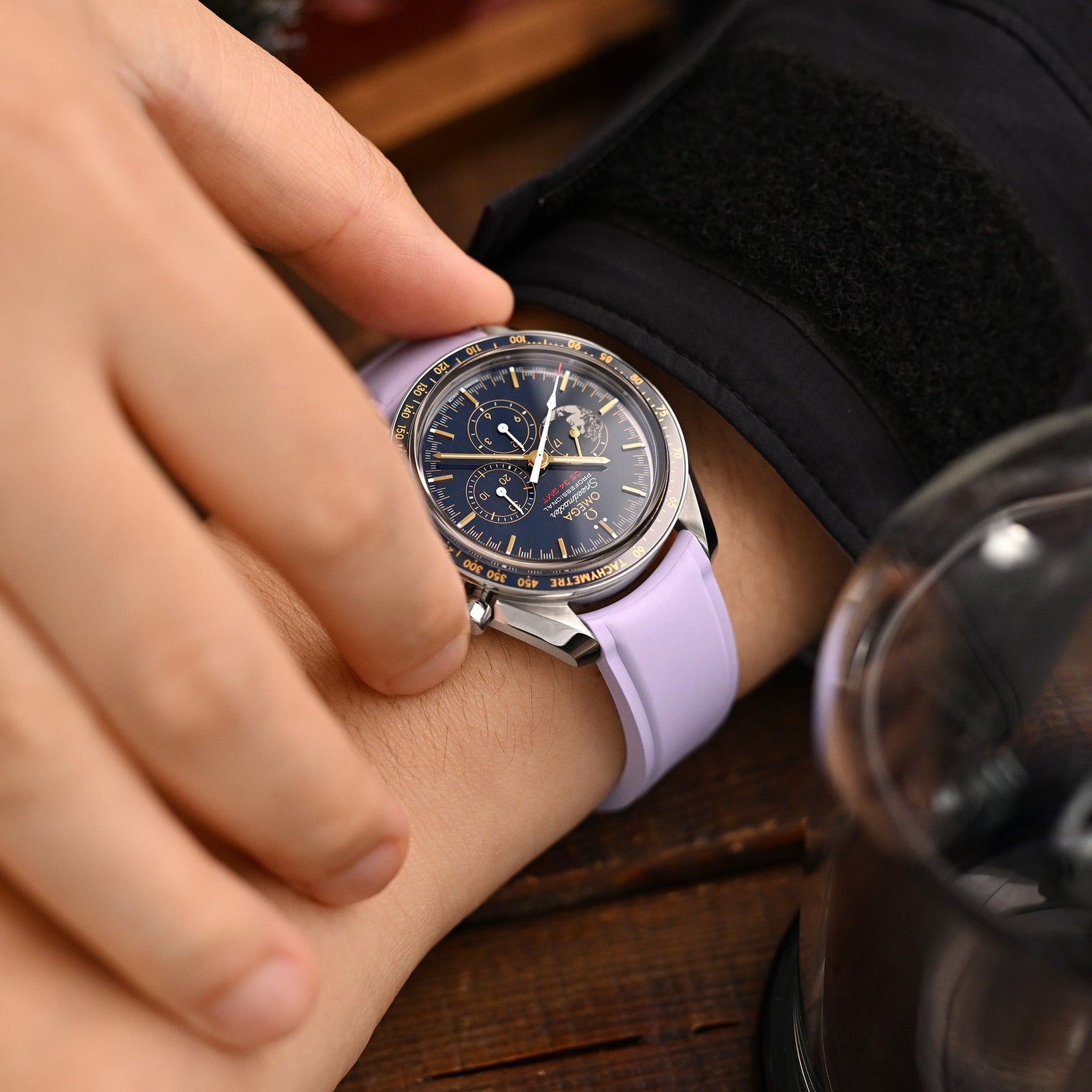 Crafter Blue - CX03 Lavender Quick Release Flexi-Curved FKM Rubber Watch Strap Strapcode Watch Bands